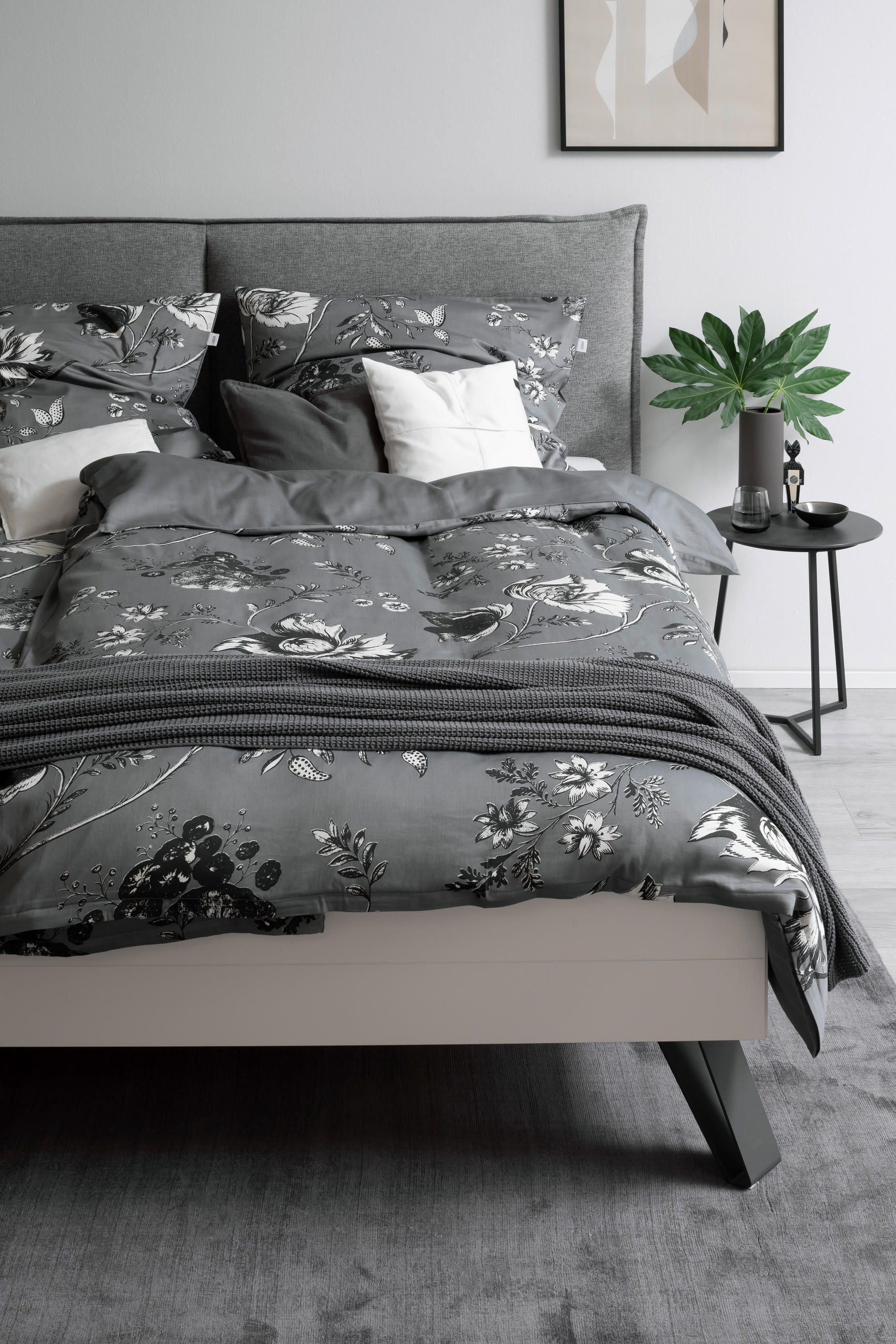WENDEBETTWÄSCHE 135/200 cm SW-Silent Satin  - Grau, Basics, Textil (135/200cm) - Schöner Wohnen