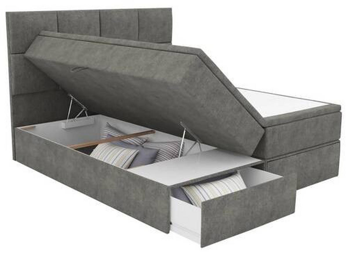 BOXBETT 140/200 cm  in Schlammfarben  - Schlammfarben/Schwarz, Konventionell, Kunststoff/Textil (140/200cm) - Boxxx