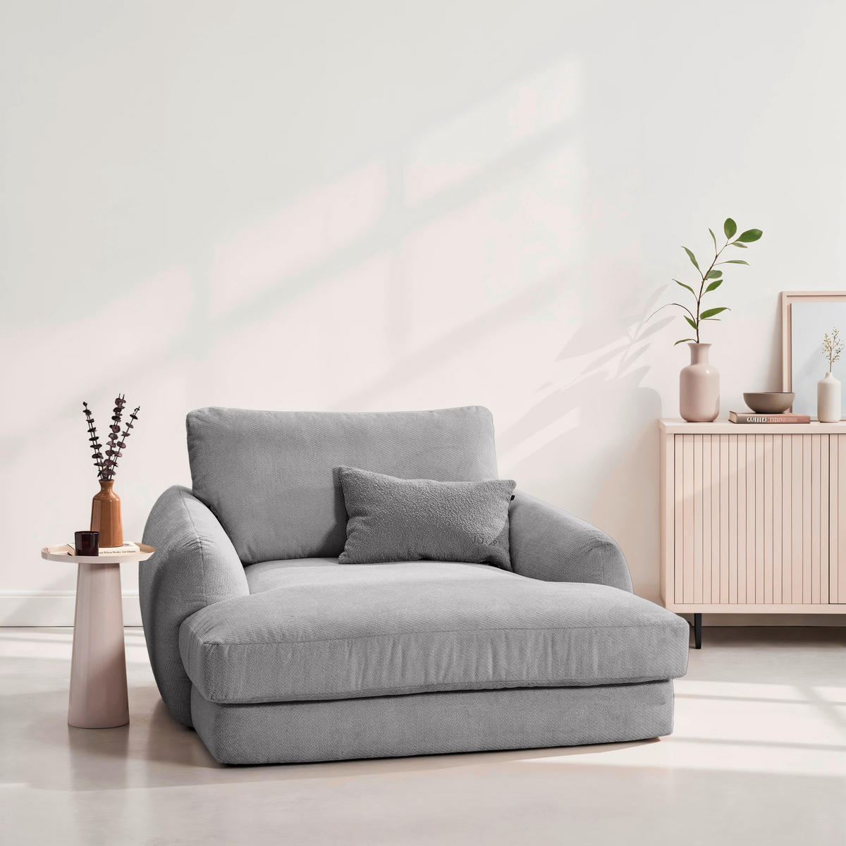 XXL-SESSEL - Schwarz/Grau, KONVENTIONELL, Kunststoff/Textil (132/81/158cm) - Carryhome