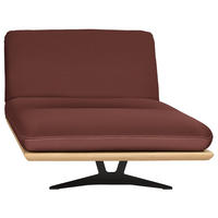 OTTOMANE in Echtleder Dunkelrot  - Beige/Schwarz, Design, Leder/Holz (114/92/165-218cm) - Dieter Knoll