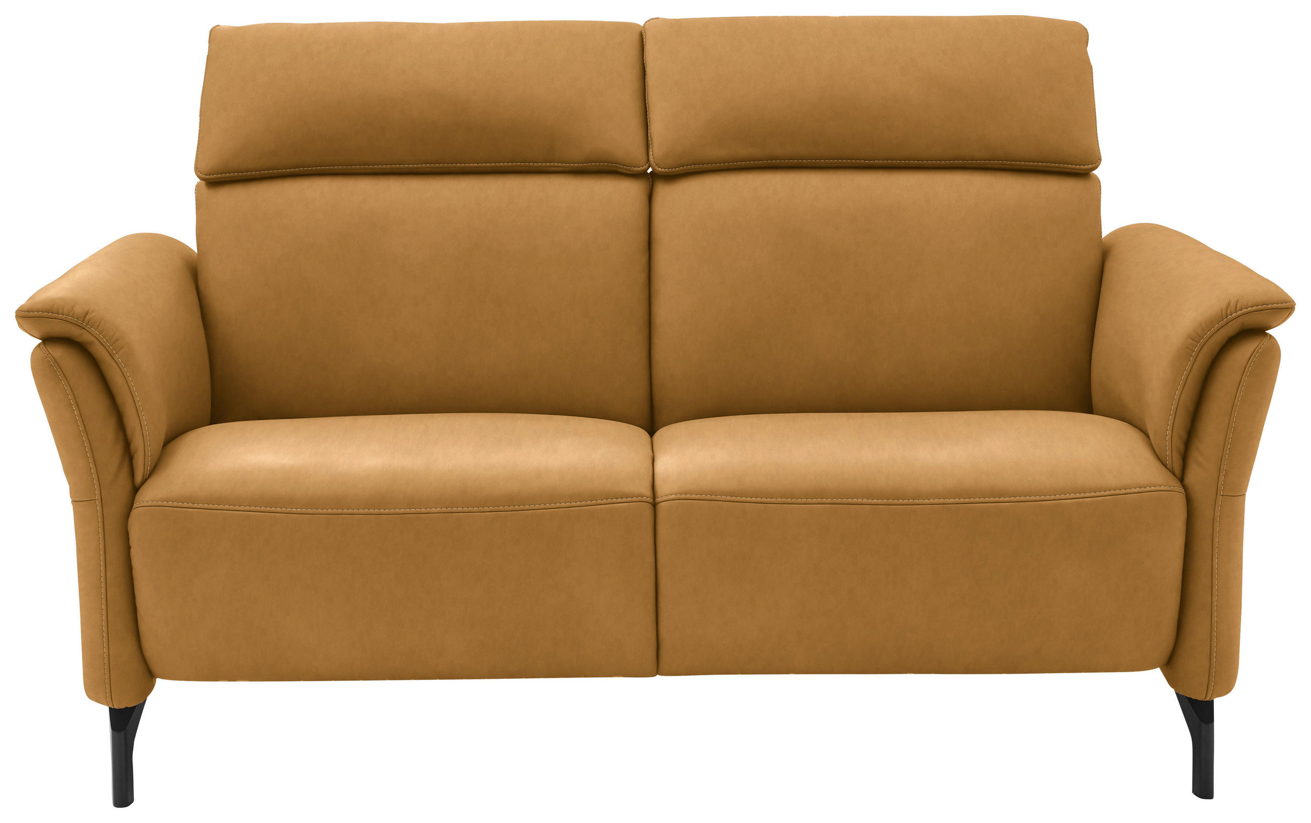 2-SITZER-SOFA in Leder Currygelb  - Currygelb/Schwarz, KONVENTIONELL, Leder/Metall (178/103/92cm) - Dieter Knoll