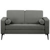 2-SITZER-SOFA Feincord Grau  - Schwarz/Grau, MODERN, Textil/Metall (142/82/76cm) - MID.YOU