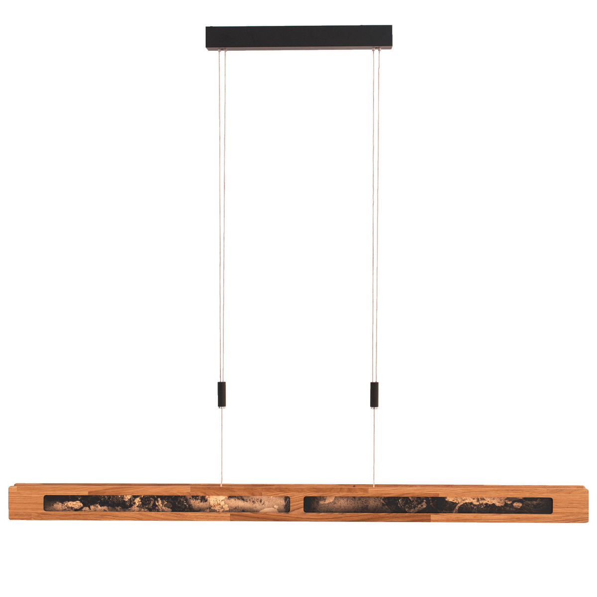 LED-HÄNGELEUCHTE Schliersee 114/6/150 cm   - Eichefarben/Anthrazit, Natur, Holz/Stein (114/6/150cm) - Waldwelt