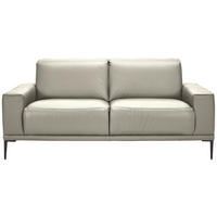2-SITZER-SOFA Echtleder Cappuccino  - Schwarz/Cappuccino, Design, Leder/Metall (180/82/92cm) - Johann Jakob