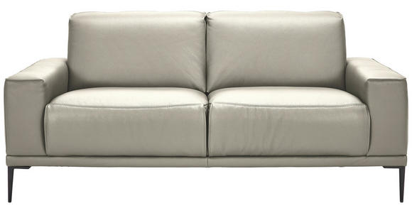 2-SITZER-SOFA  in Echtleder Cappuccino   - Schwarz/Cappuccino, Design, Leder/Metall (180/82/92cm) - Johann Jakob
