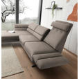ECKSOFA Taupe Flachgewebe  - Taupe/Schwarz, Design, Textil/Metall (176-217/279-327cm) - Dieter Knoll