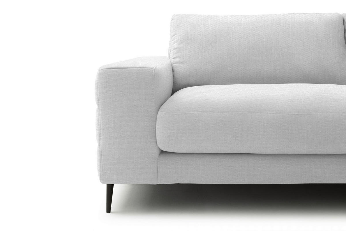 ECKSOFA in Flachgewebe Creme  - Creme/Schwarz, Design, Textil/Metall (253/177cm) - Dieter Knoll