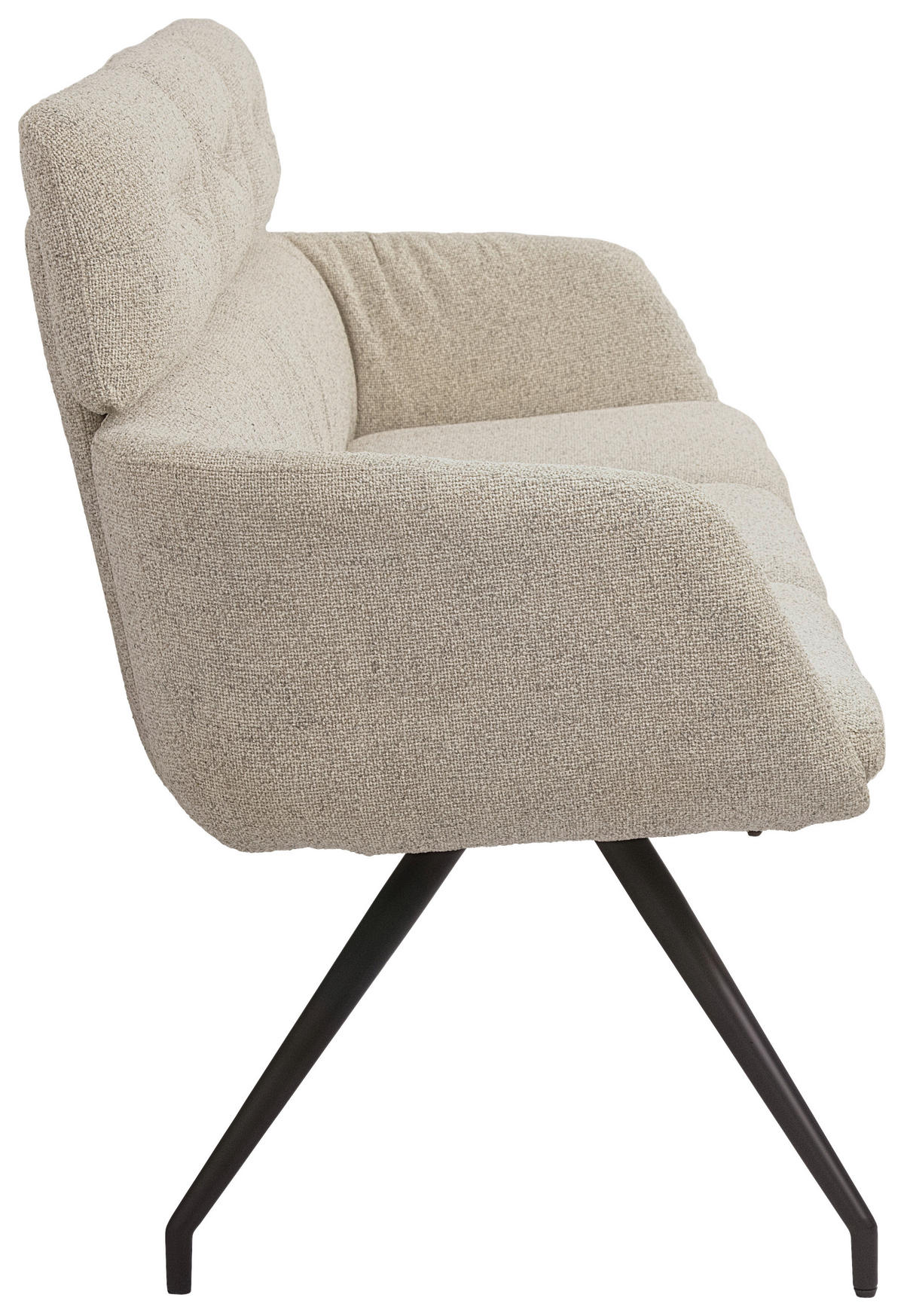 SITZBANK Metall, Textil Schwarz, Beige  - Beige/Schwarz, Design, Textil/Metall (185/91/70cm) - Dieter Knoll