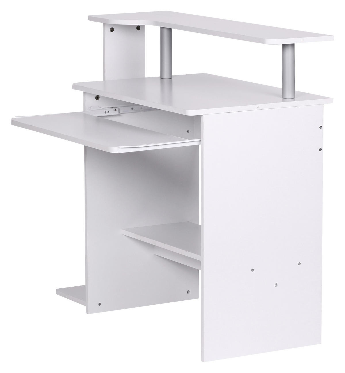 PC STŮL, bílá, 94/48,5/90,5 cm - bílá, Konvenční, kompozitní dřevo (94/48,5/90,5cm) - MID.YOU