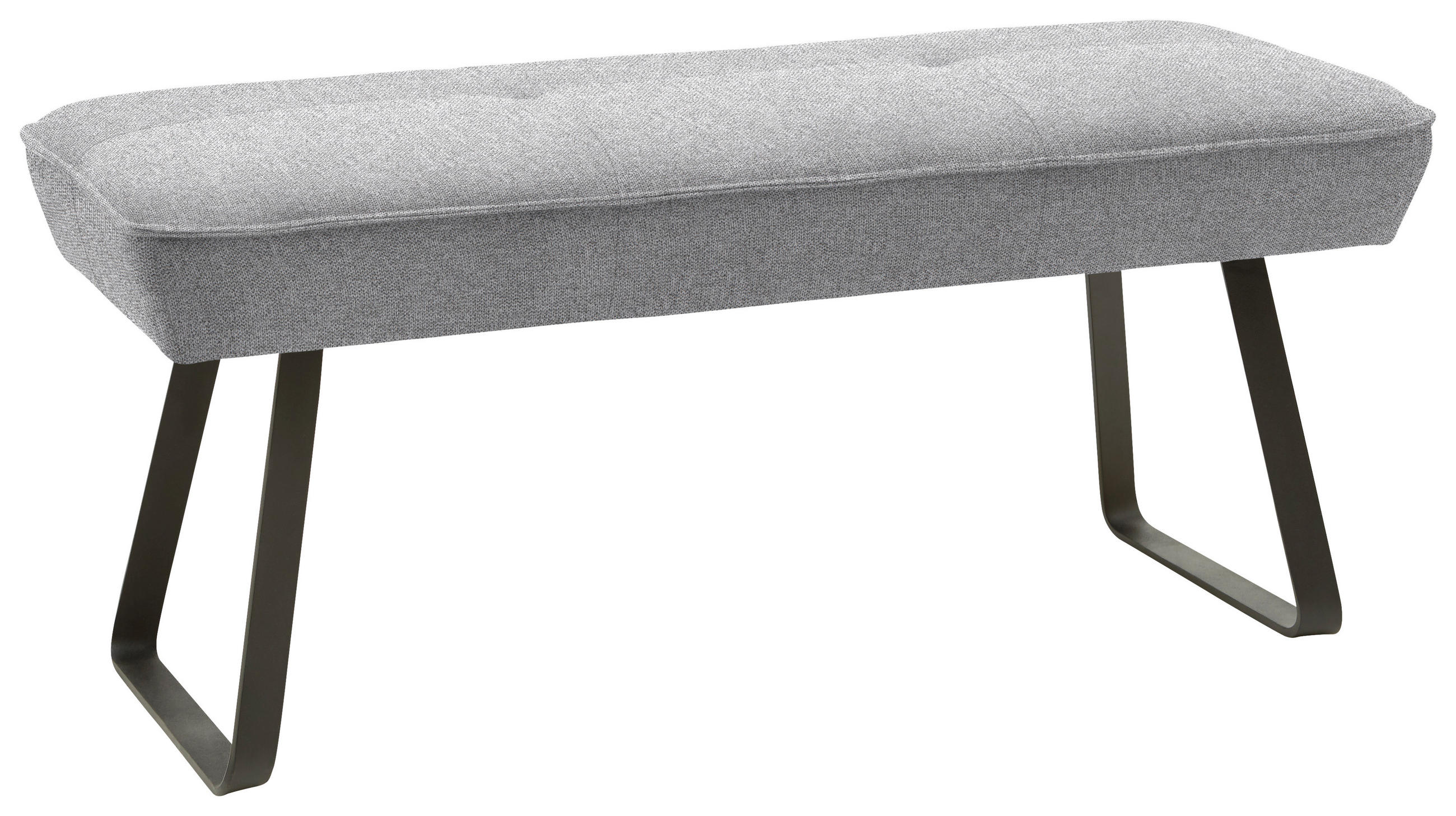 HOCKERBANK 118/50/51 cm   - Schwarz/Grau, Design, Textil/Metall (118/50/51cm) - Dieter Knoll