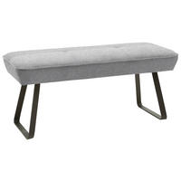 HOCKERBANK 118/50/51 cm   - Schwarz/Grau, Design, Textil/Metall (118/50/51cm) - Dieter Knoll