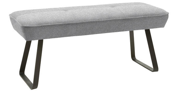 HOCKERBANK 118/50/51 cm   - Schwarz/Grau, Design, Textil/Metall (118/50/51cm) - Dieter Knoll