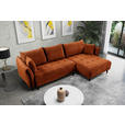 ECKSOFA Rostfarben Chenille  - Rostfarben/Schwarz, KONVENTIONELL, Holz/Textil (290/160cm) - Carryhome