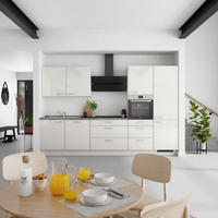 KÜCHENLEERBLOCK Flash 330 cm  in Schieferfarben, Hellgrau  - Schieferfarben/Edelstahlfarben, MODERN, Holzwerkstoff/Metall (330cm) - Nobilia
