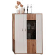 HIGHBOARD  95/140/42 cm  - Eichefarben/Silberfarben, KONVENTIONELL, Glas/Holzwerkstoff (95/140/42cm) - Xora
