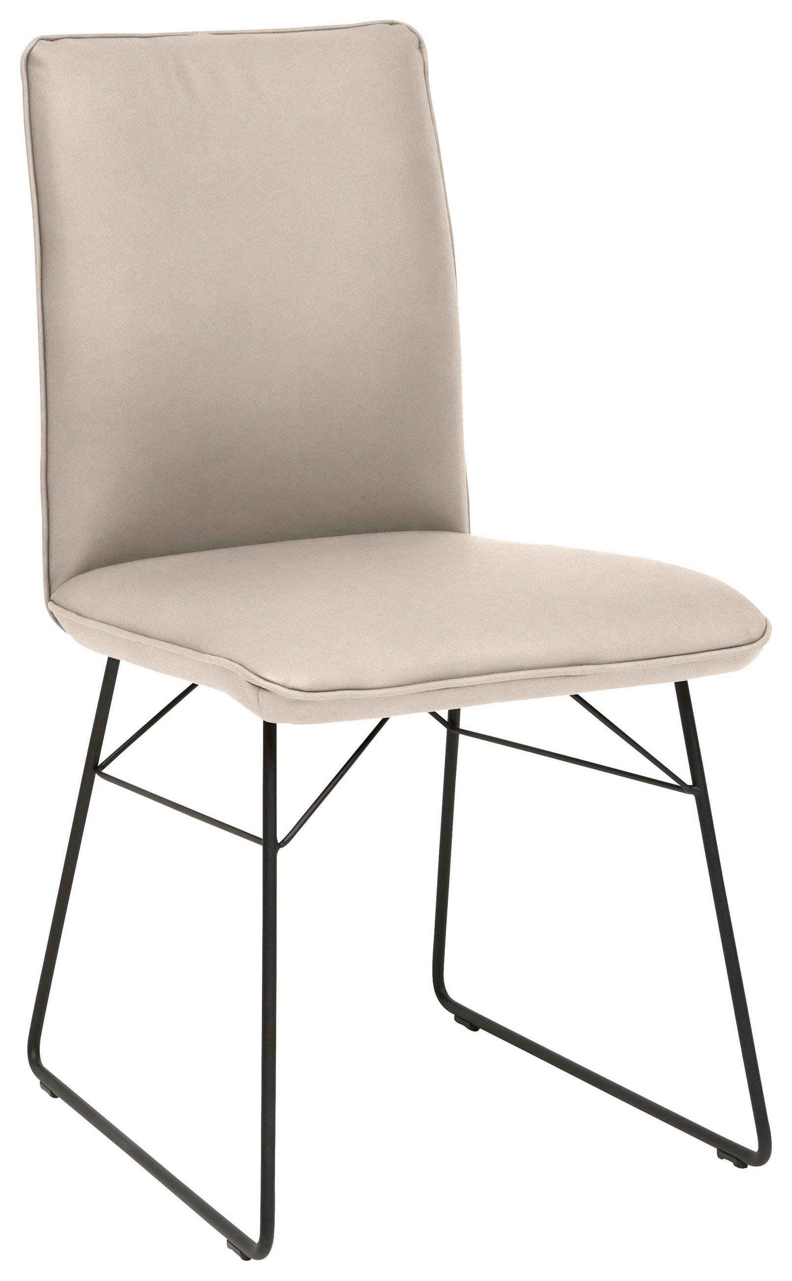 STUHL  in Stahl Mikrofaser Metall, Textil  - Creme/Schwarz, Design, Textil/Metall (46/91/60cm) - Dieter Knoll