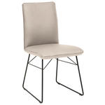 STUHL  in Stahl Mikrofaser Metall, Textil  - Creme/Schwarz, Design, Textil/Metall (46/91/60cm) - Dieter Knoll