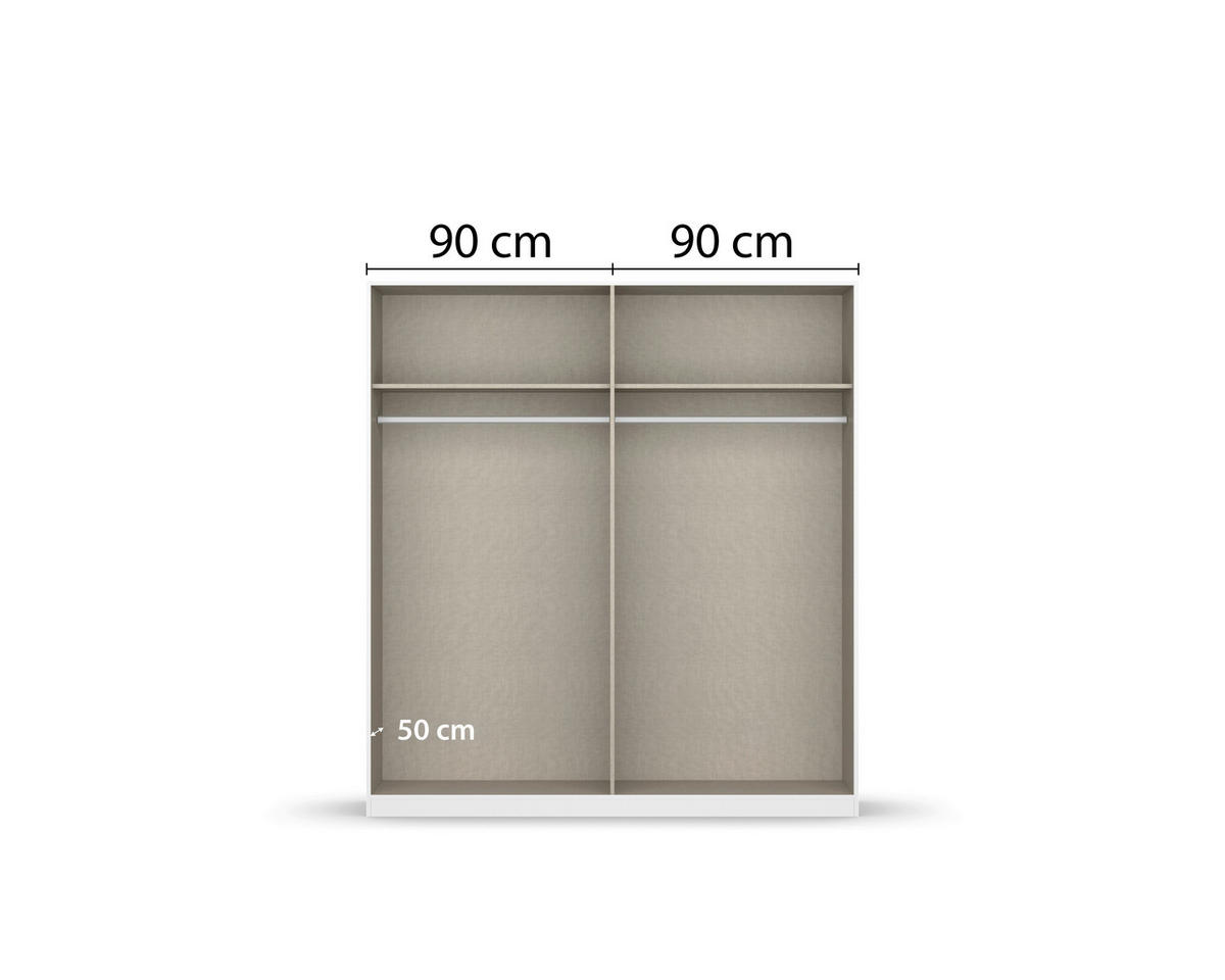 DREHTÜRENSCHRANK 181/210/54 cm,  in Grau, 4-türig  - Alufarben/Grau, KONVENTIONELL, Glas/Holzwerkstoff (181/210/54cm) - home24