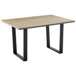 ESSTISCH in Metall, Holzwerkstoff 130/90/76 cm  - Schwarz/Eiche Artisan, MODERN, Holzwerkstoff/Metall (130/90/76cm) - Cantus