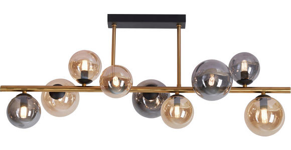 LED-DECKENLEUCHTE 87/30/38 cm - Goldfarben/Bernsteinfarben, LIFESTYLE, Glas/Metall (87/30/38cm) - Dieter Knoll