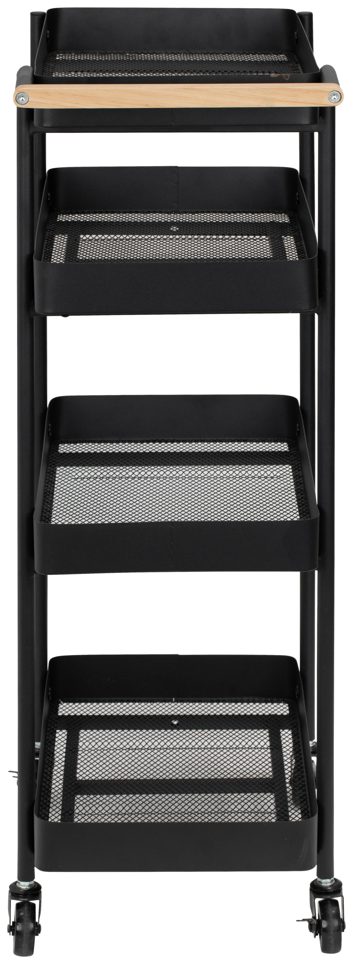 SERVIERWAGEN in Schwarz  - Schwarz/Naturfarben, MODERN, Holz/Kunststoff (51.5/85.5/29cm) - PBJ