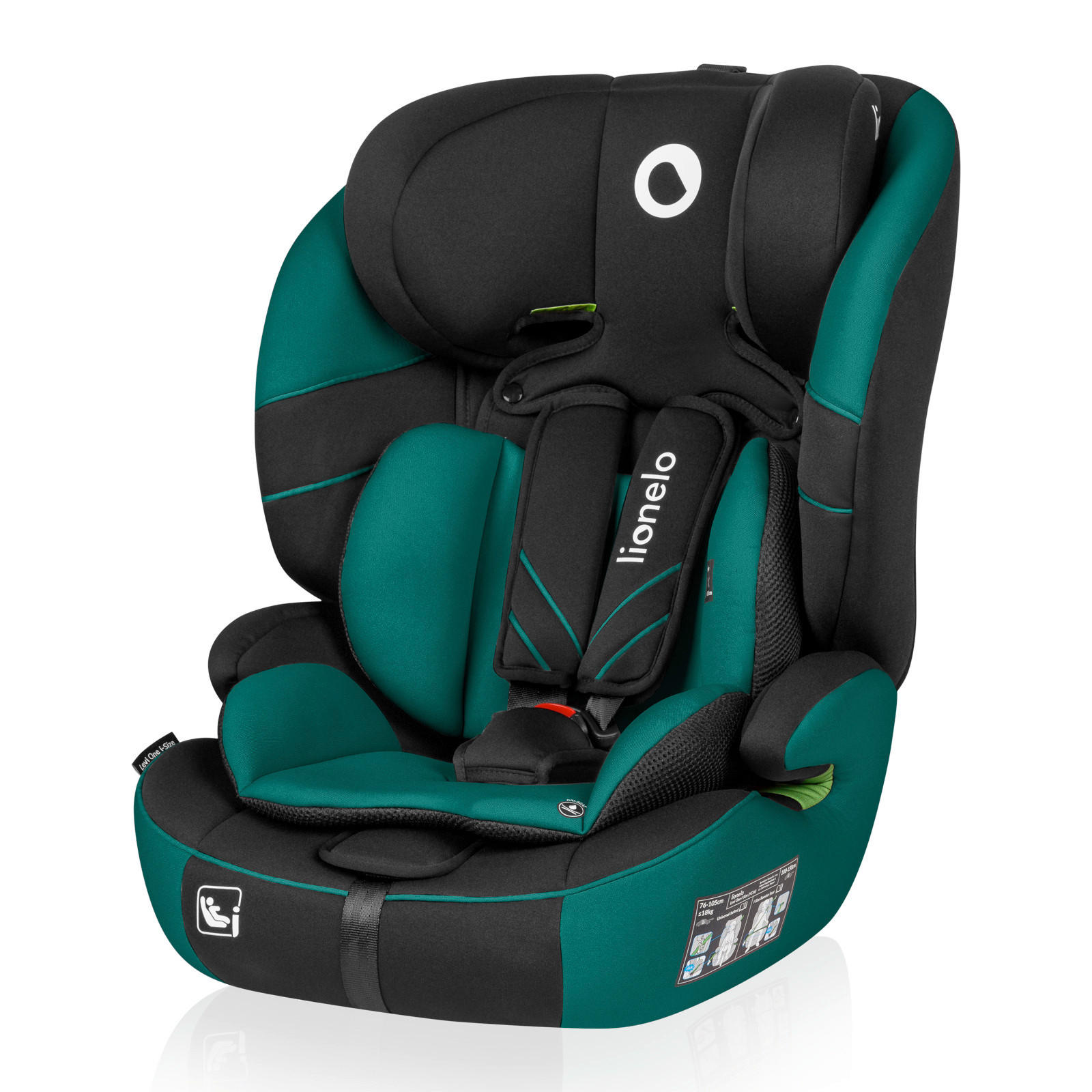 Lionelo Kinderautositz Levi One i-Size Schwarz, Waldgrün 46.5x58x52 cm