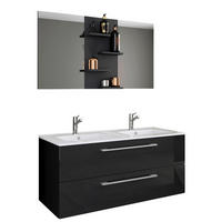 BADEZIMMER  in 112 cm  - Schwarz/Weiß, MODERN, Keramik/Holzwerkstoff (112cm) - MID.YOU