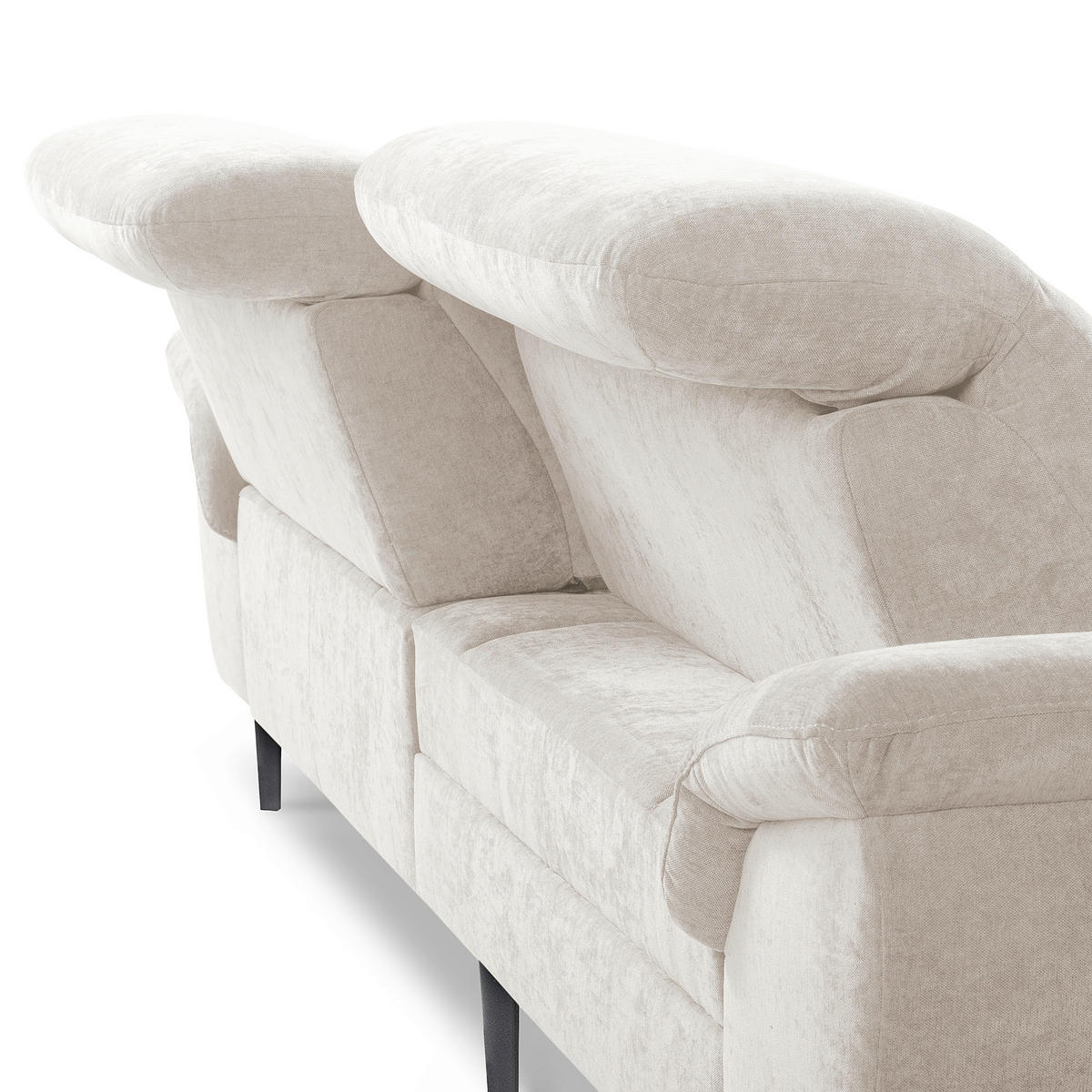 ECKSOFA  Webstoff Sandfarben  - Sandfarben/Schwarz, Design, Textil/Metall (195/268cm) - Livetastic
