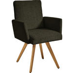 ARMLEHNSTUHL  in Chenille  - Eichefarben/Braun, Design, Holz/Textil (56/92/60cm) - Dieter Knoll