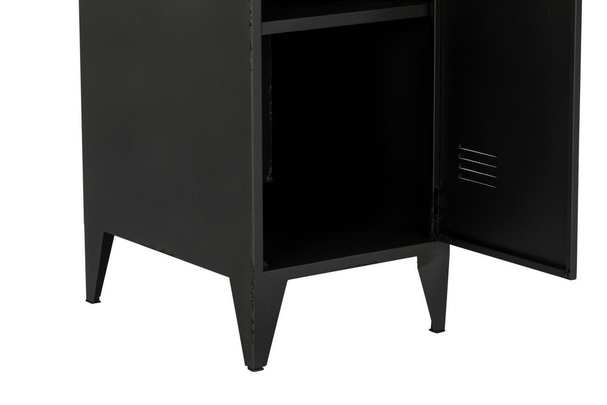 GARDEROBENSCHRANK  in 38/185/51 cm  - Silberfarben/Schwarz, KONVENTIONELL, Metall (38/185/51cm) - Livetastic