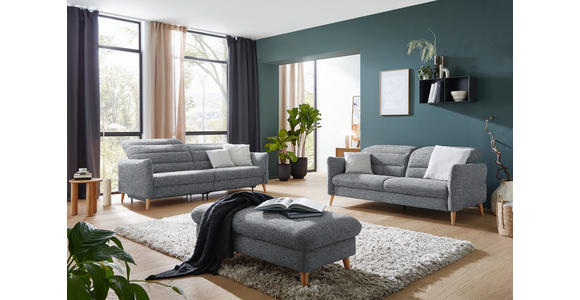 2-SITZER-SOFA in Webstoff Blaugrau - Eiche Bianco/Blaugrau, Design, Holz/Textil (192-220/85-106/98-112cm) - Dieter Knoll