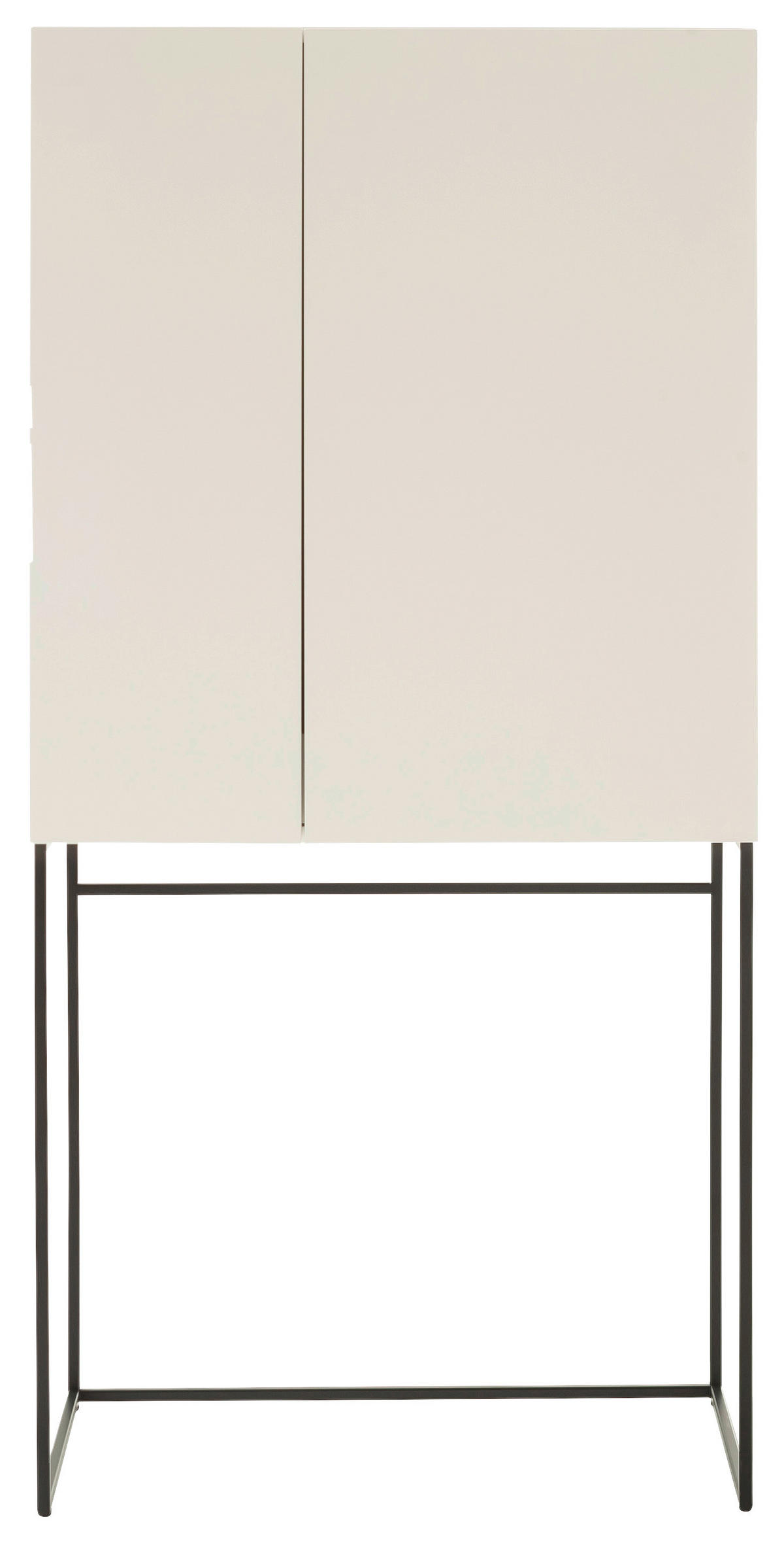 BARSCHRANK Weiss  80/165/45 cm  - Weiss/Schwarz, Design, Holzwerkstoff/Metall (80/165/45cm) - Schöner Wohnen
