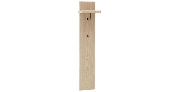 GARDEROBENPANEEL Eiche furniert Schwarz, Eichefarben - Eichefarben/Schwarz, Natur, Holz/Metall (30/168/30cm) - Linea Natura