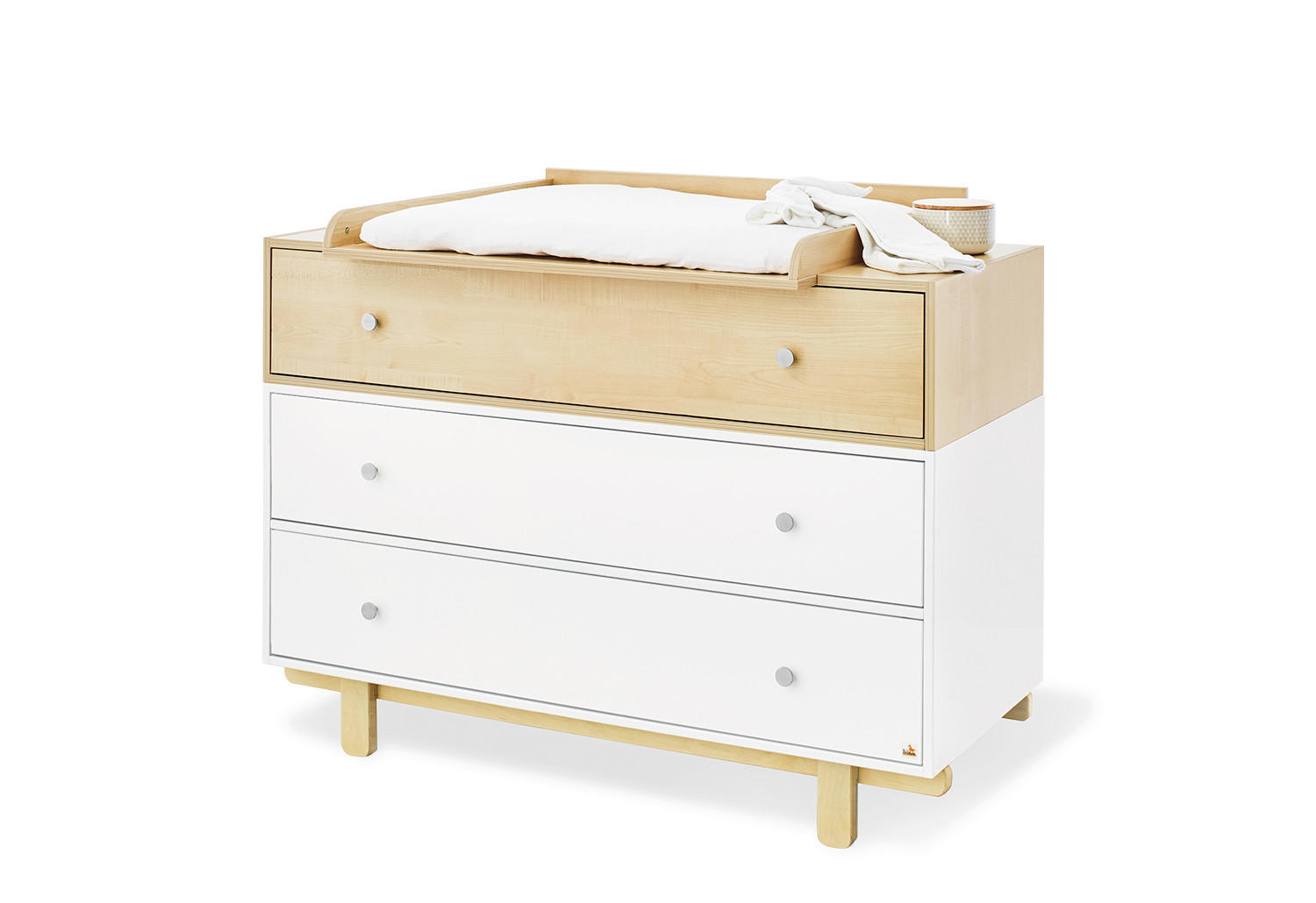 BABYZIMMER PINOLINO BOKS  - Ahornfarben/Weiß, Trend, Holzwerkstoff - Pinolino