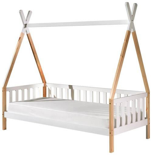 DĚTSKÁ POSTEL SE STŘÍŠKOU, 90/200 cm bílá, barvy borovice - barvy borovice/bílá, Moderní, dřevo (90/200cm) - MID.YOU