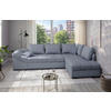ECKSCHLAFSOFA in Hellblau Textil   - Schwarz/Hellblau, Modern, Holz/Textil (298/202cm) - MID.YOU
