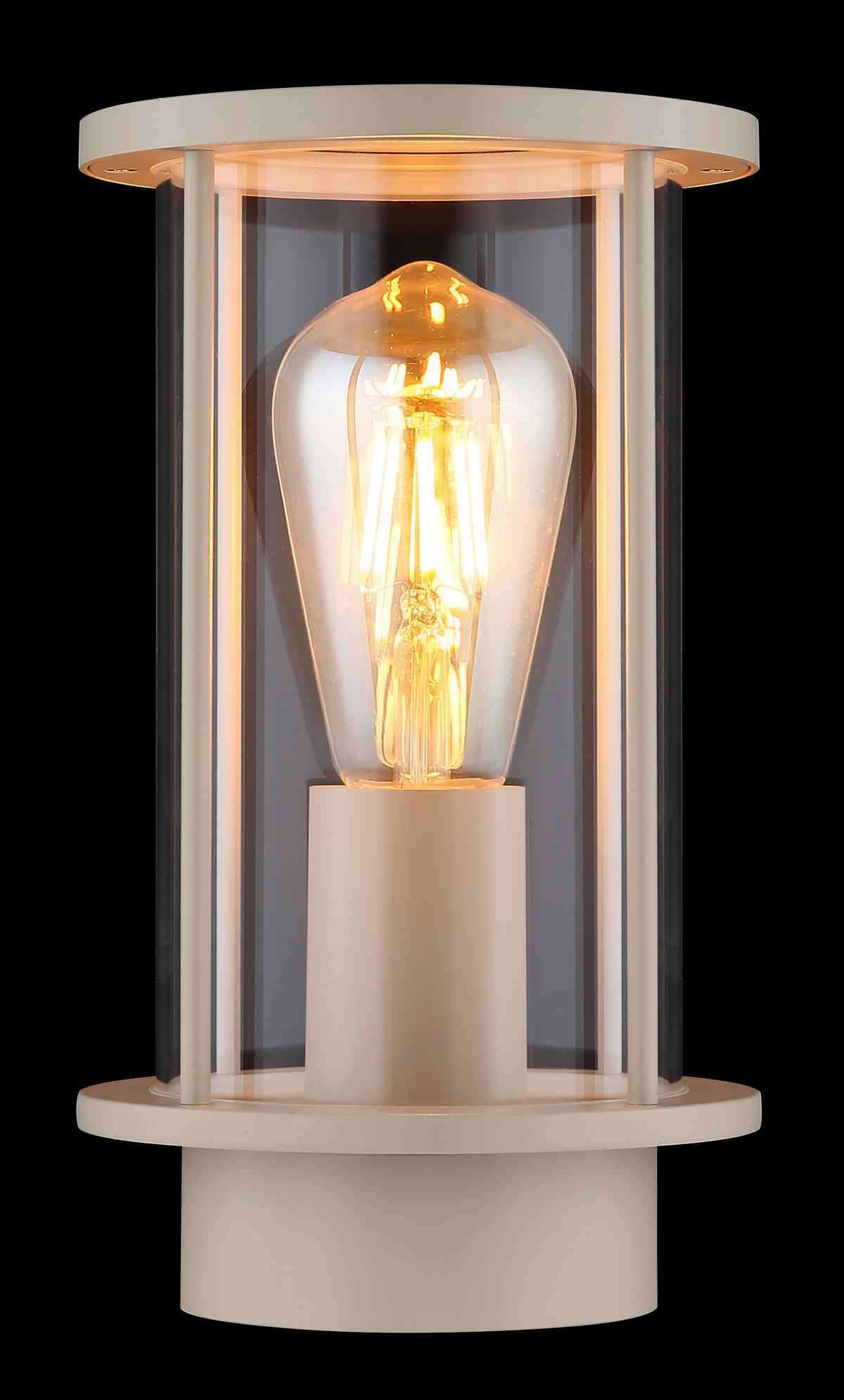 AUSSENLEUCHTE Gracey 14,3/15,2/25,2 cm  - Sandfarben/Klar, KONVENTIONELL, Glas/Metall (14,3/15,2/25,2cm) - Globo