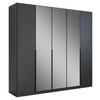 DREHTÜRENSCHRANK 226/210/54 cm 5-türig Grau  - Grau, MODERN, Holzwerkstoff/Metall (226/210/54cm) - Rauch Möbel