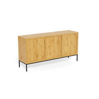 ANRICHTE Melamin Schwarz, Wildeiche  - Wildeiche/Schwarz, Design, Holzwerkstoff/Metall (158/80/40cm) - MID.YOU