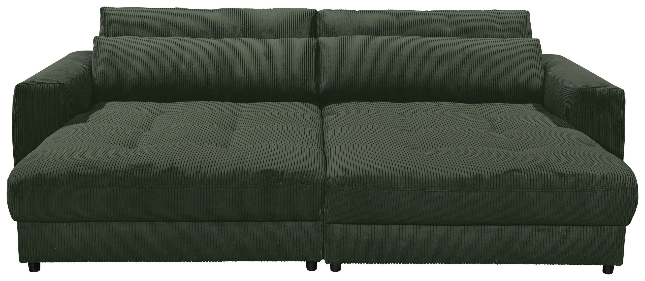 POHOVKA BIG SOFA, textil, kompozitní dřevo, tmavě zelená - černá/tmavě zelená, Konvenční, kompozitní dřevo/textil (292/90/194cm) - MID.YOU