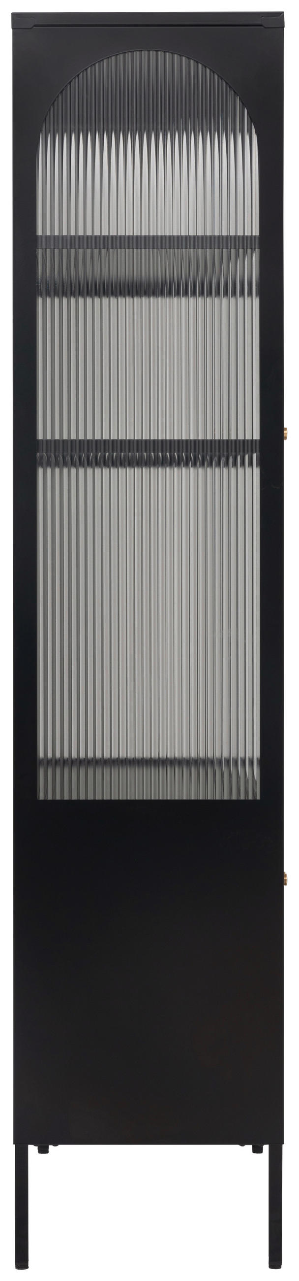 VITRINE  in Schwarz, Transparent  - Transparent/Goldfarben, Design, Glas/Metall (80/185/40cm) - MID.YOU