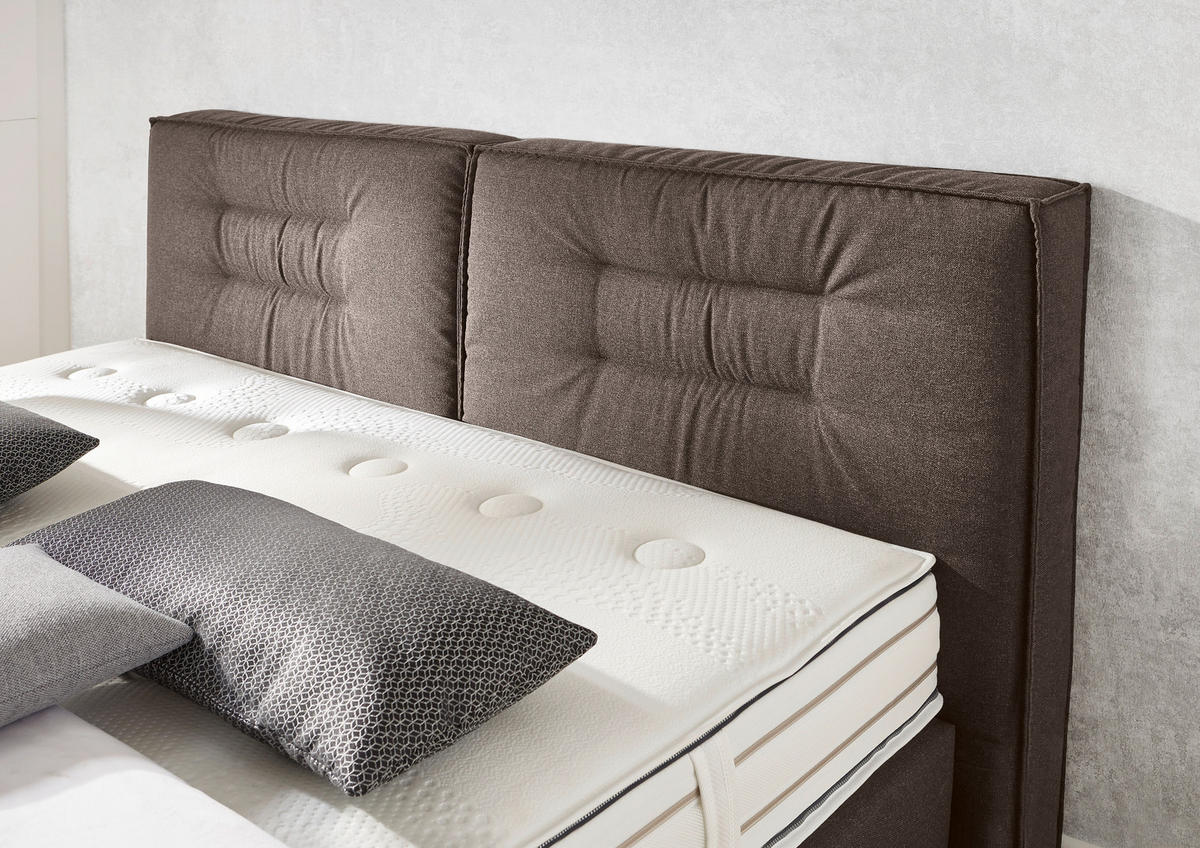 BOXSPRINGBETT 160/200 cm  in Dunkelbraun  - Chromfarben/Dunkelbraun, KONVENTIONELL, Textil (160/200cm) - Dieter Knoll