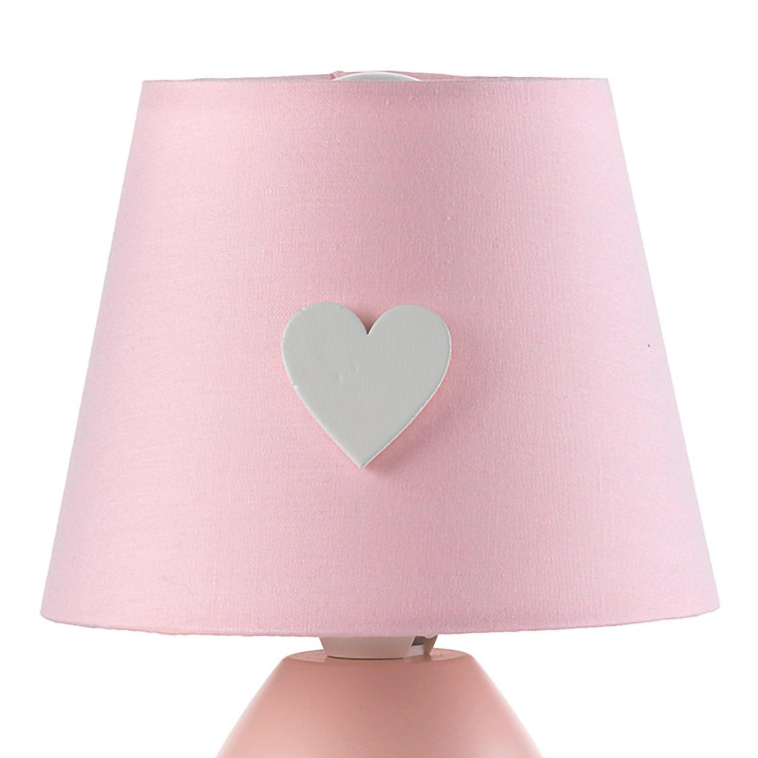 DĚTSKÁ STOLNÍ LAMPIČKA, 13/19 cm  - pink, Basics, kov/textil (13/19cm)
