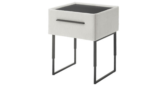 NACHTSCHRANK 64,3/45,5-61,5/45,9 cm Fichte, Kiefer Schichtholz, Sperrholz, Hartholz  - Creme/Schwarz, Design, Holz/Holzwerkstoff (64,3/45,5-61,5/45,9cm) - Dieter Knoll