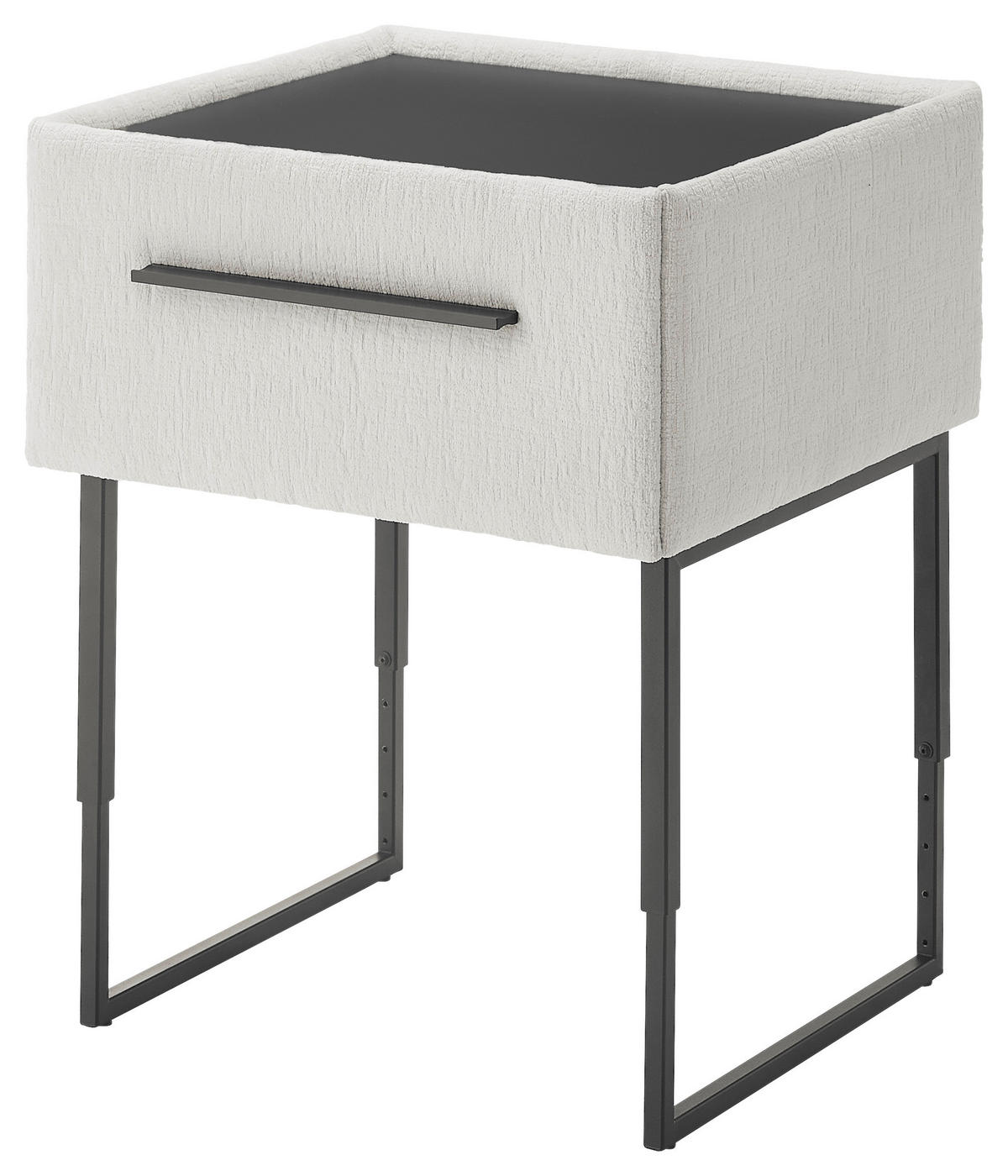 NACHTSCHRANK 64,3/45,5-61,5/45,9 cm Fichte, Kiefer Schichtholz, Sperrholz, Hartholz  - Creme/Schwarz, Design, Holz/Holzwerkstoff (64,3/45,5-61,5/45,9cm) - Dieter Knoll