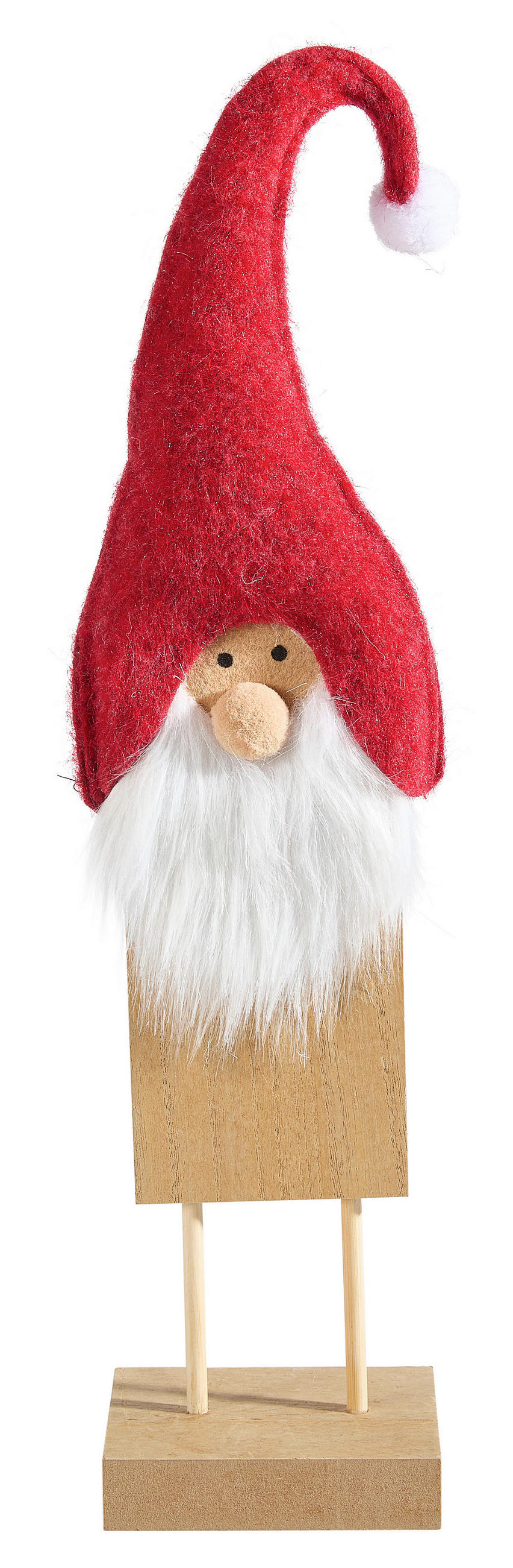WEIHNACHTSMANN - Rot/Naturfarben, LIFESTYLE, Holzwerkstoff/Textil (13/46/8cm) - X-Mas