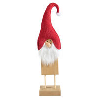 WEIHNACHTSMANN - Rot/Naturfarben, LIFESTYLE, Holzwerkstoff/Textil (13/46/8cm) - X-Mas