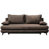 SCHLAFSOFA  mit Velours Braun  - Schwarz/Braun, Design, Kunststoff/Textil (217/73/86/106cm) - MID.YOU