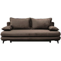 SCHLAFSOFA  mit Velours Braun  - Schwarz/Braun, Design, Kunststoff/Textil (217/73/86/106cm) - MID.YOU