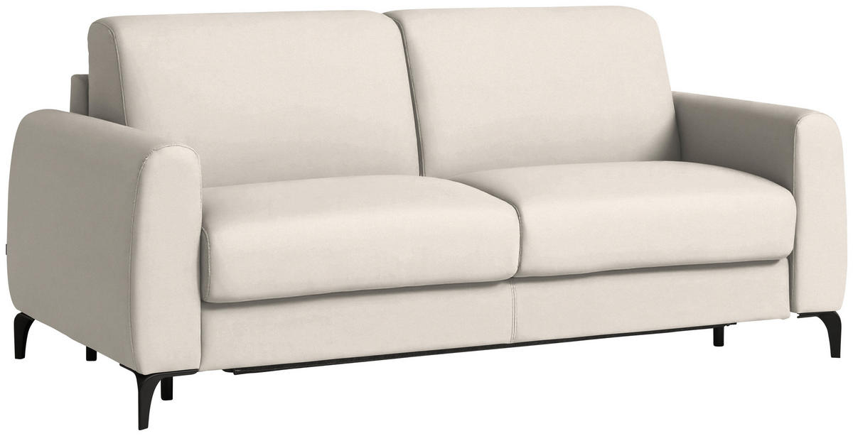 SCHLAFSOFA Flachgewebe Creme  - Creme/Schwarz, Konventionell, Holz/Textil (203/88/102cm) - Novel